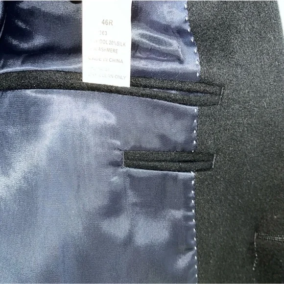 Nautica 46R Wool-Silk-Cashmere Men's Sport Coat Blazer 2 Button. Jet Black NWOT